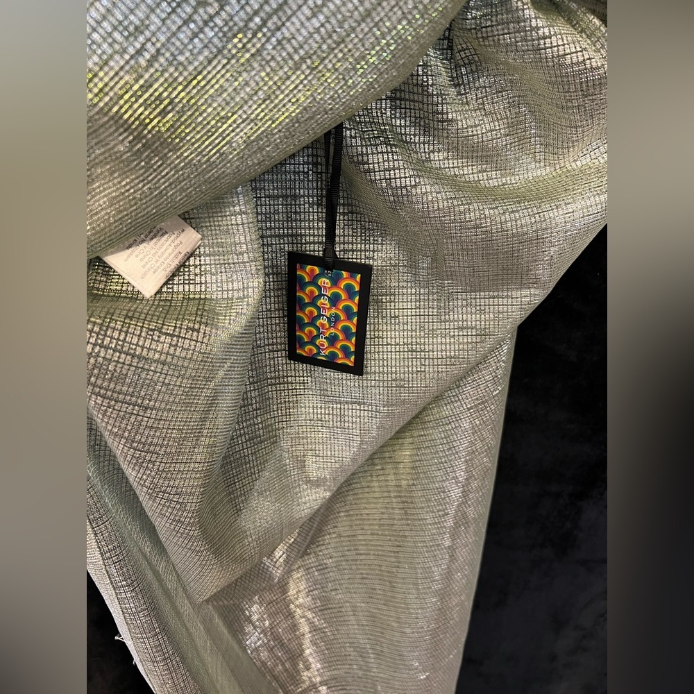 💚💚 KURT GEIGER SHOREDITCH GREEN/SILVER MAXI DRESS-SZ S💚💚NWT - Picture 9 of 17